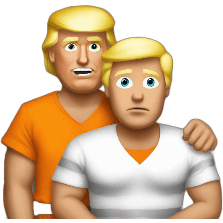 Donald trump in prison with his cellmate emoji