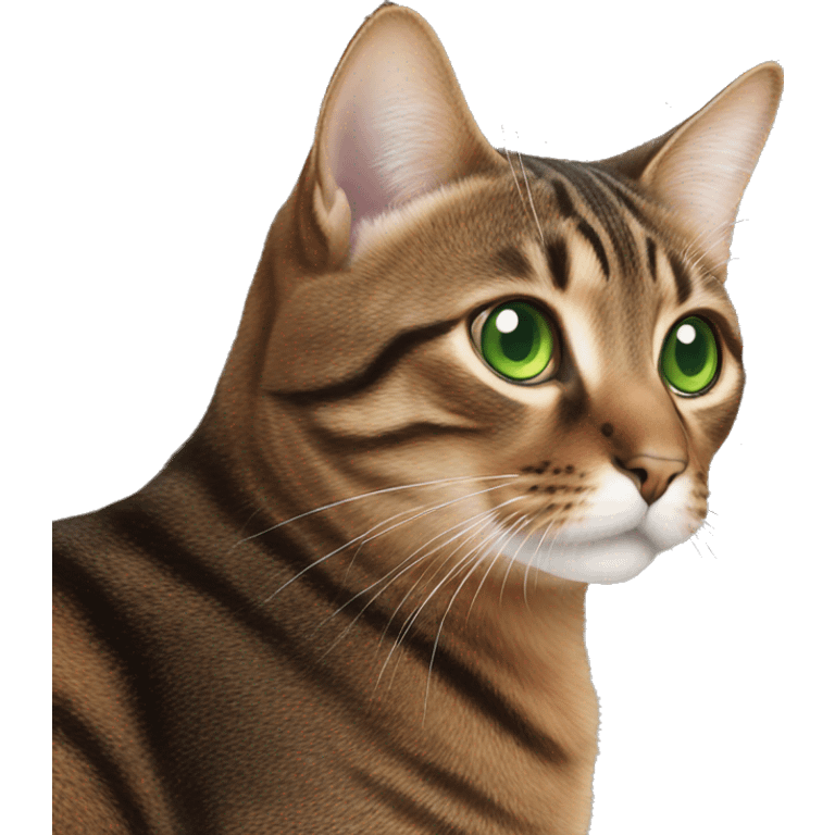 brown tabby cat with green eyes emoji