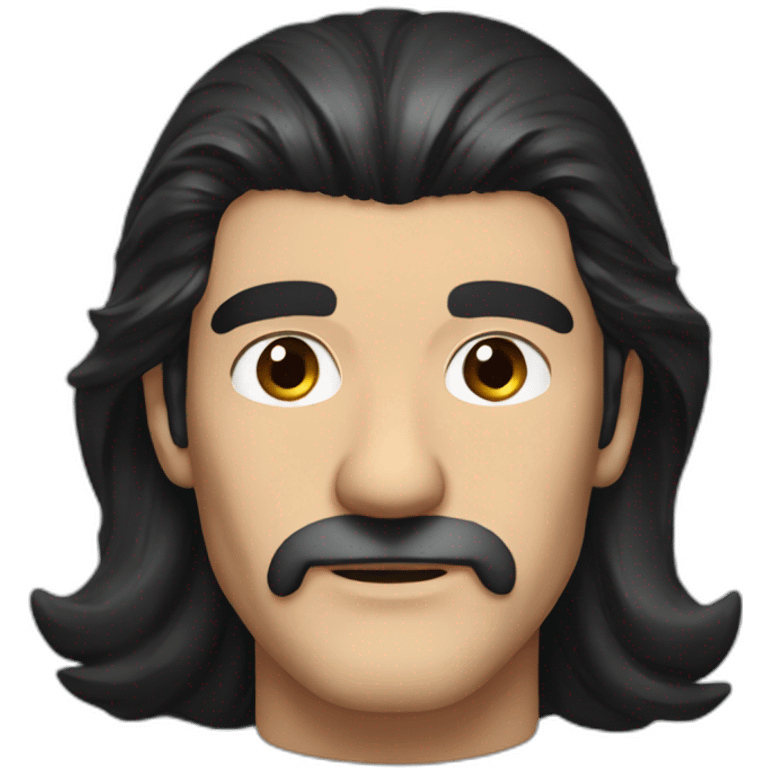 antonio banderas long black hair, head and shoulder emoji