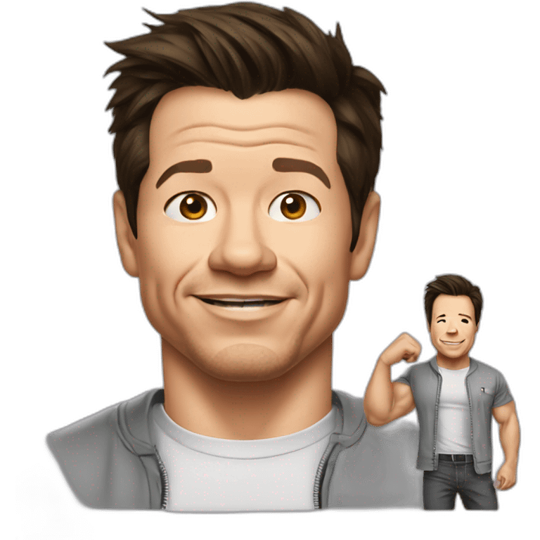 mark wahlberg cartoon wearing tee emoji