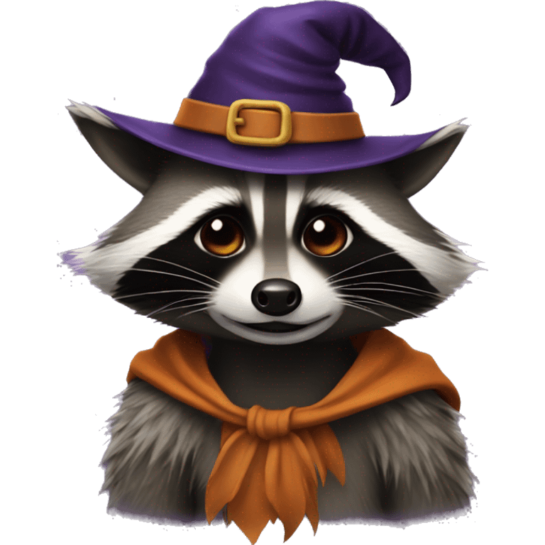 Racoon with witch hat emoji