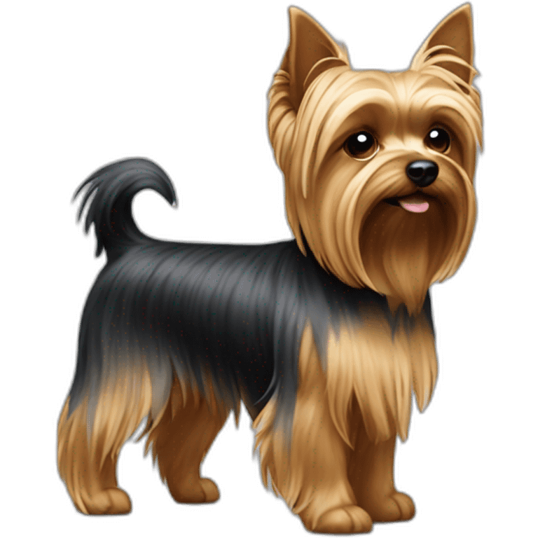 Yorkshire Terrier standing up with both ears pointed down emoji