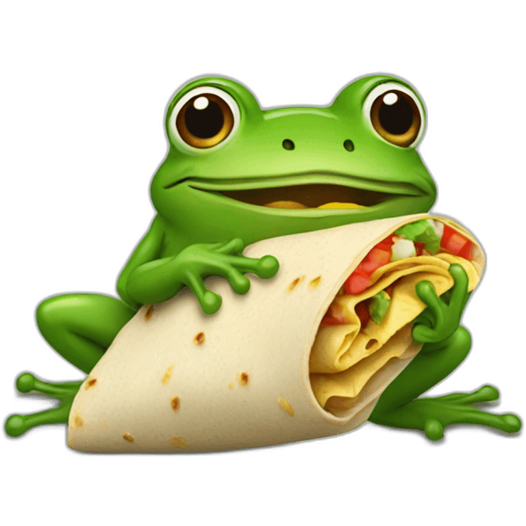 a frog eating a burrito emoji