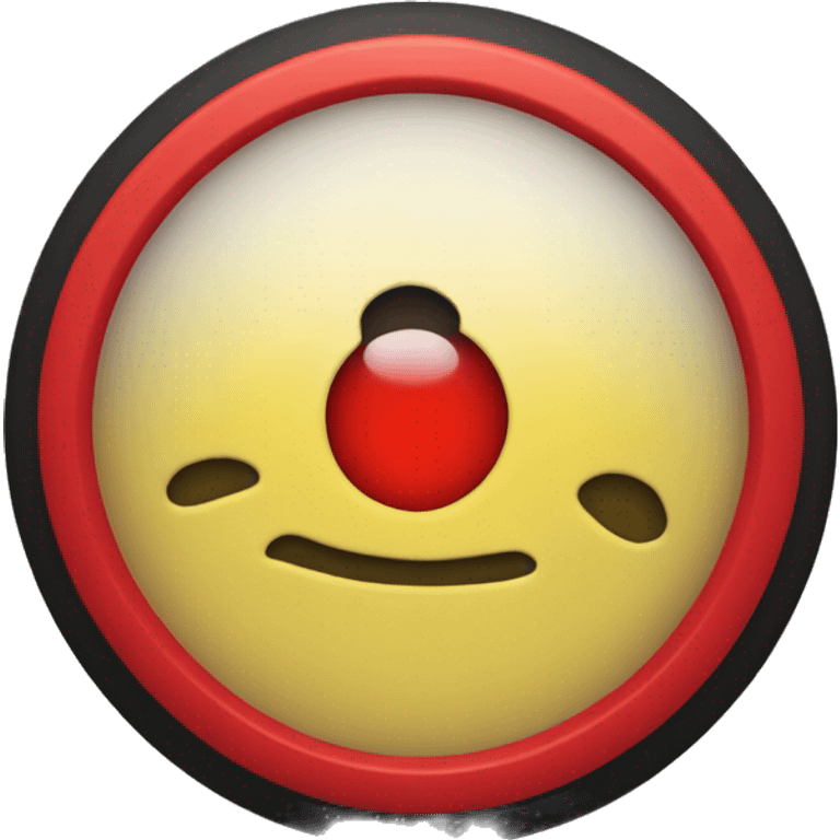 A wavy black and red rectangle with a medium sized yellow circle in the middle emoji