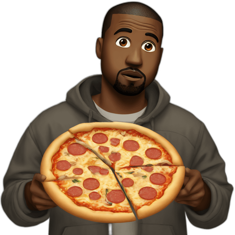 Kanye West holding Pizza  emoji