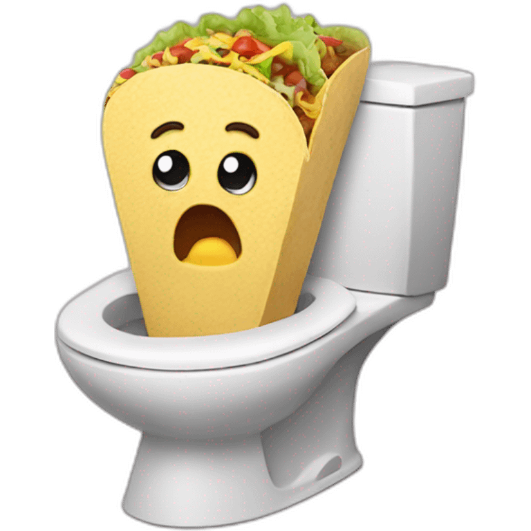 taco crying on toilet emoji