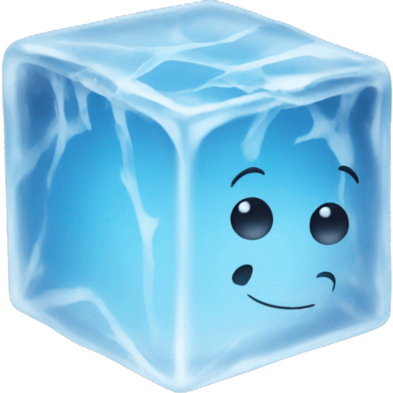 ice cube blue background emoji