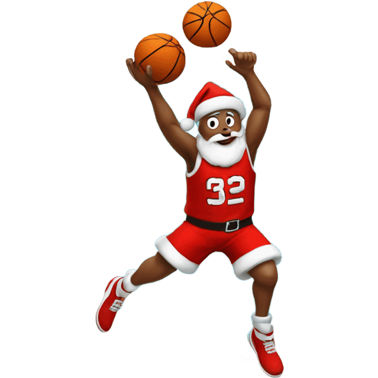 Santa dunking a basketball  emoji