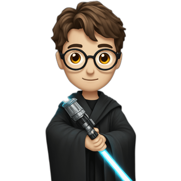 Harry Potter with a lightsaber emoji