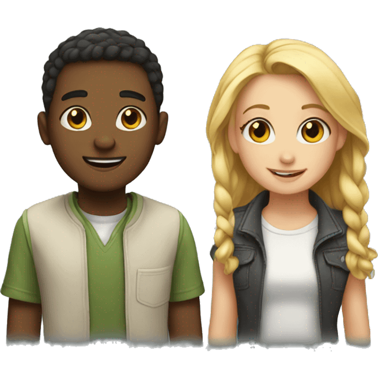 Boy and girl love emoji