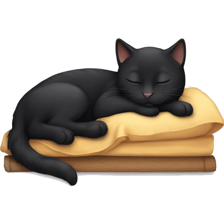 black cat sleeping emoji