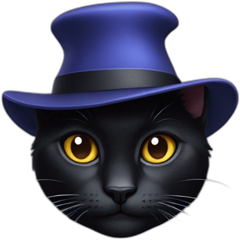 a black cat with a hat emoji