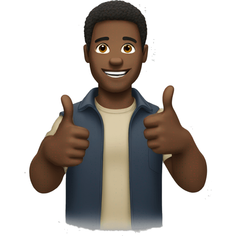 Black man with thumbs up emoji