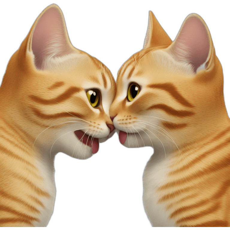 Two cats kissing emoji