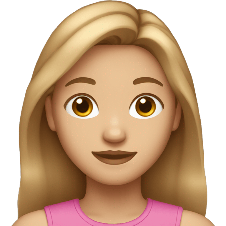 teenage girl with light brown hair zoomed out emoji