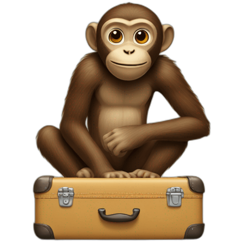 Monkey packing a suitcase emoji