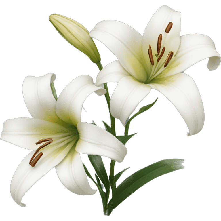 White lilies withered emoji