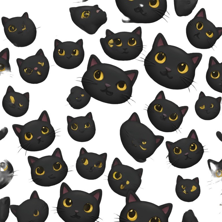 Black cat love emoji