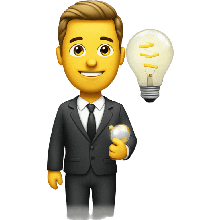 bussiness man with bulb emoji