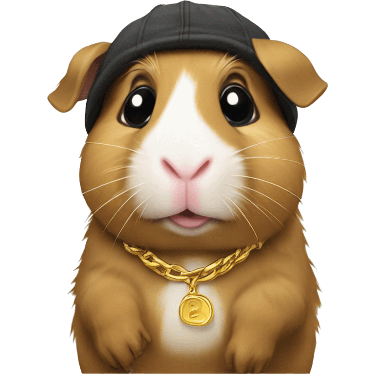 rapper guinea pig with a gold chain emoji