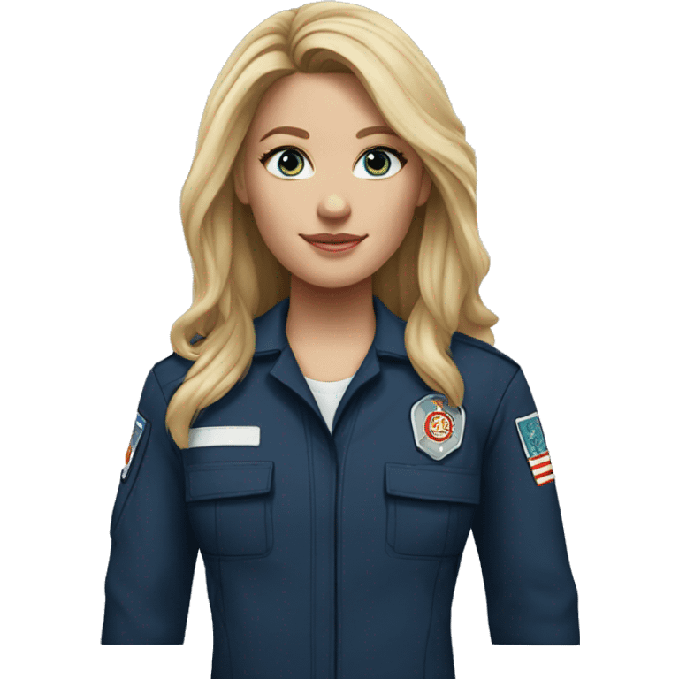 sylvie brett from chicago fire paramedic with long hair blonde and blue eyes emoji