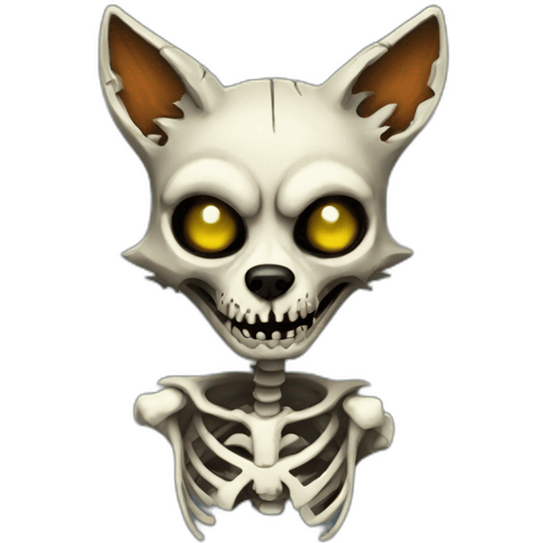 Zombie skeleton fox emoji