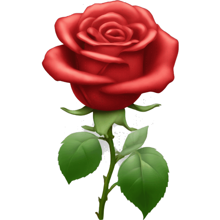 red beautiful rose that is shining emoji