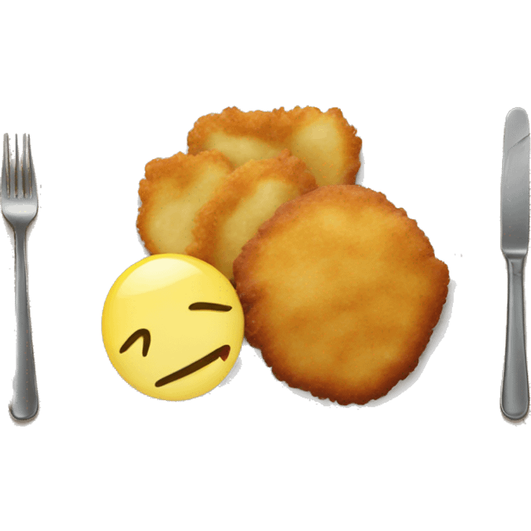 schnitzel and potatoes on a plate emoji