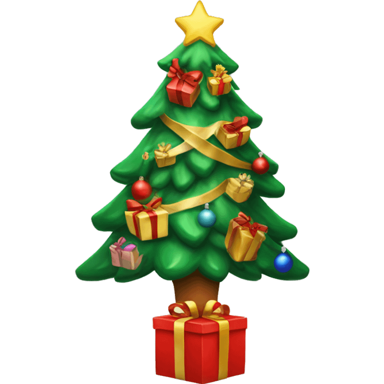 Christmas tree with presents  emoji