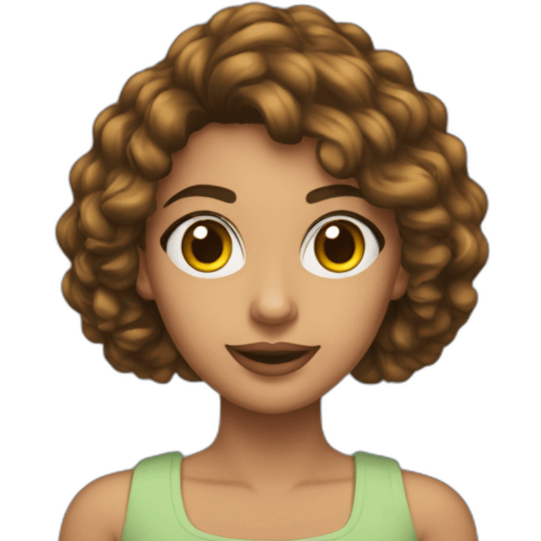 Morena + cabelo  liso curto +óculos emoji