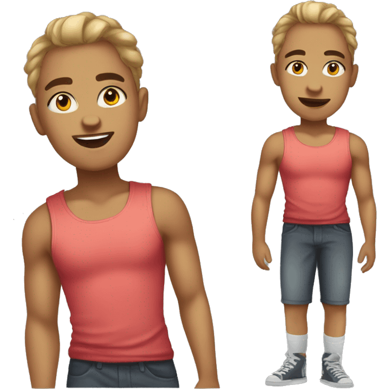 Teen amputee in tank top emoji