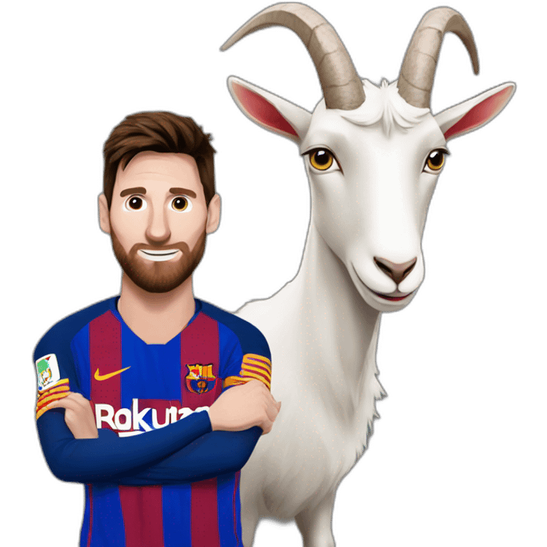 Messi and a goat emoji