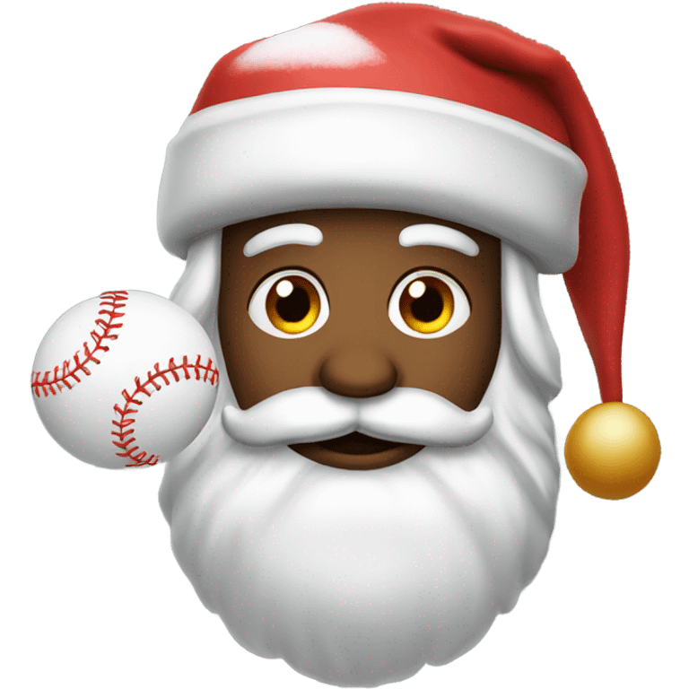 Santa wearing a baseball cap emoji