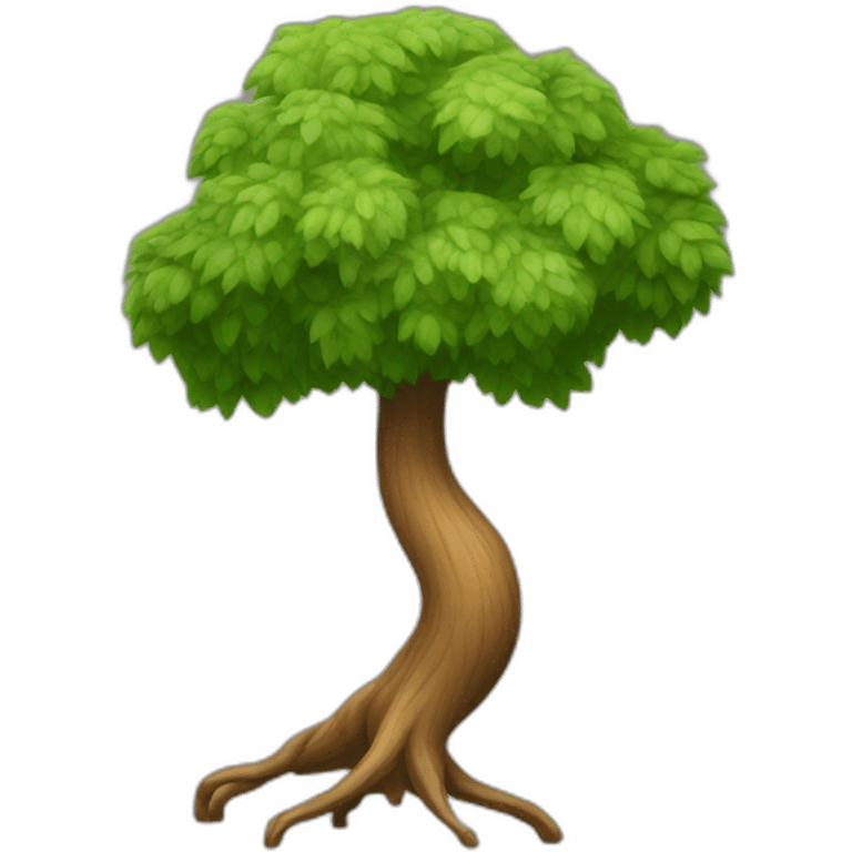 a tree body with two legs walking emoji