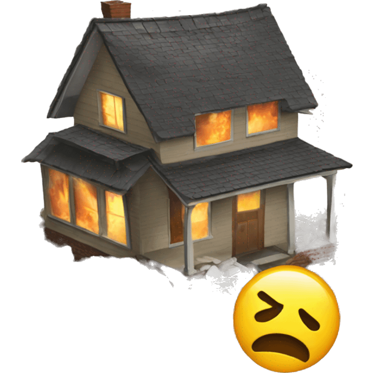 House getting destroyed emoji