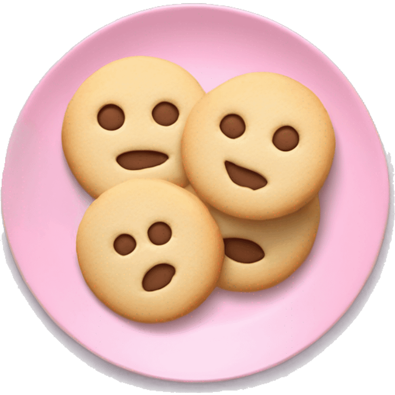 Sugar cookies on light pink plate  emoji