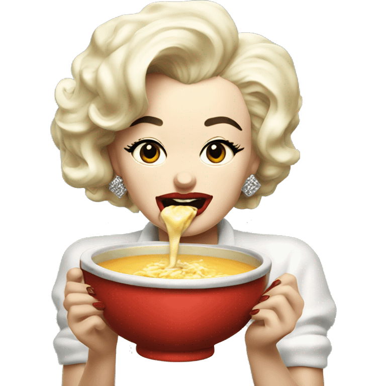 Marilyn Monroe eating soup emoji