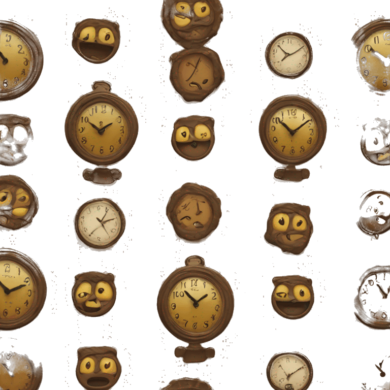 brown retro wall clock emoji