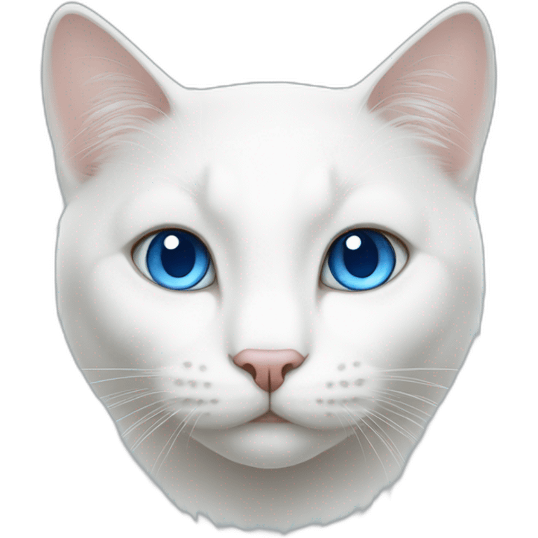 White cat and blue eyes emoji