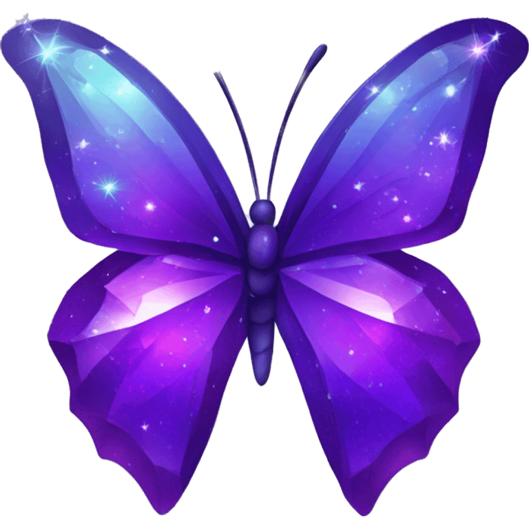 Purple-Shiny-Gem-Crystal-Nebula-Gradient-Sparkle-Stars-Glossy-Butterfly emoji