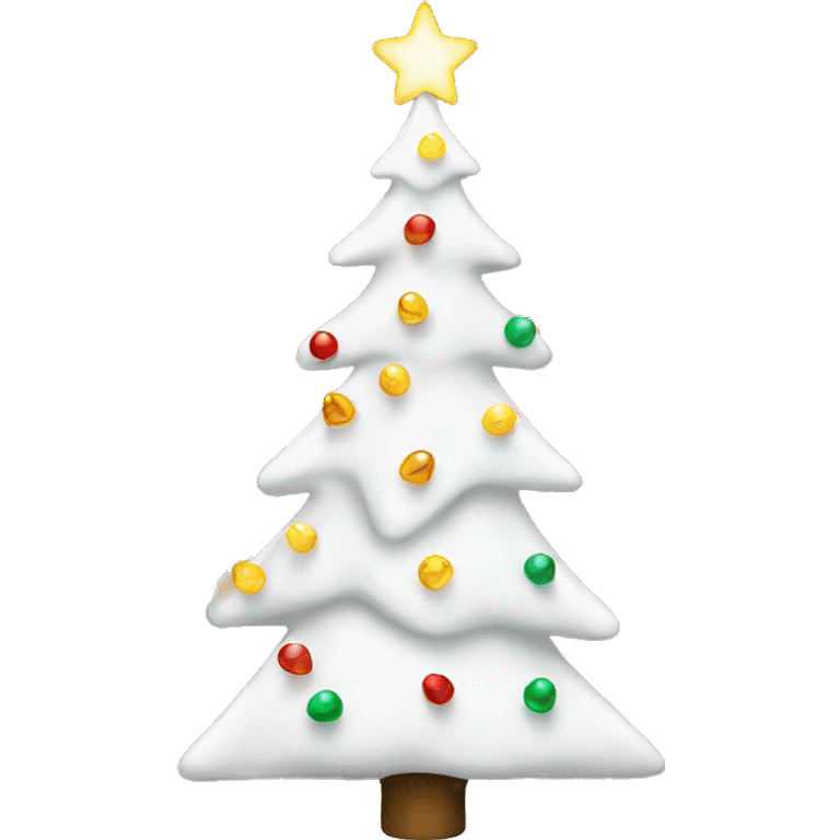 white christmas tree with christmas lights emoji