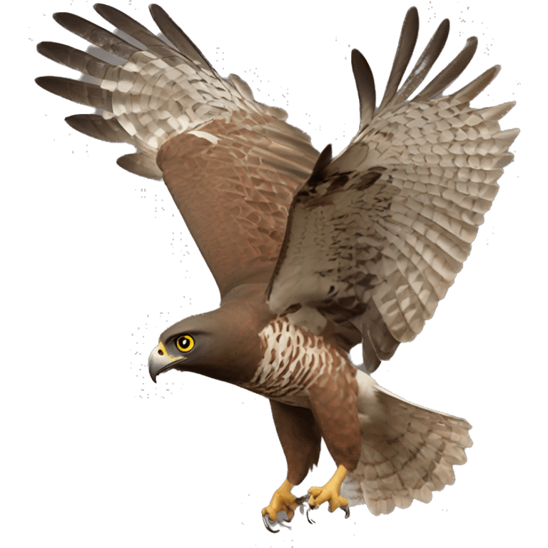 a brown goshawk attacks emoji