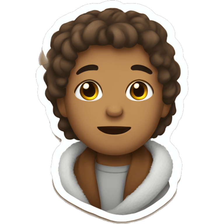 Brown Cozy Sticker  emoji