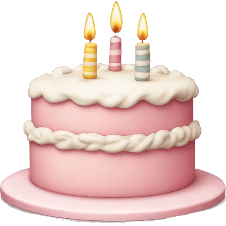 Vintage, detailed, Birthday cake, light pink emoji