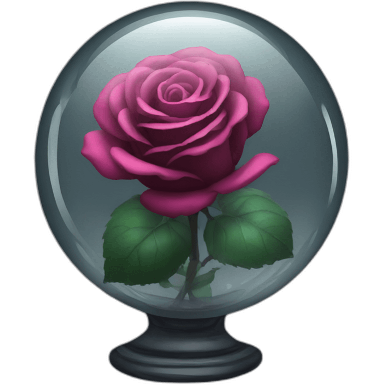 Black rose in a glass sphere  emoji