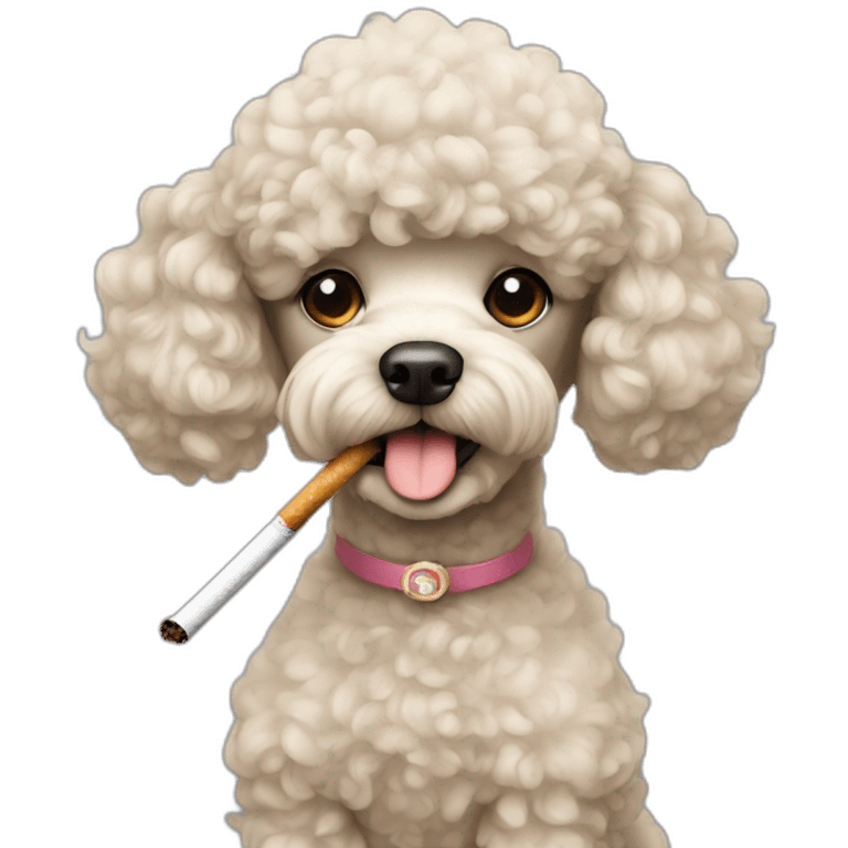 Poodle smoking emoji