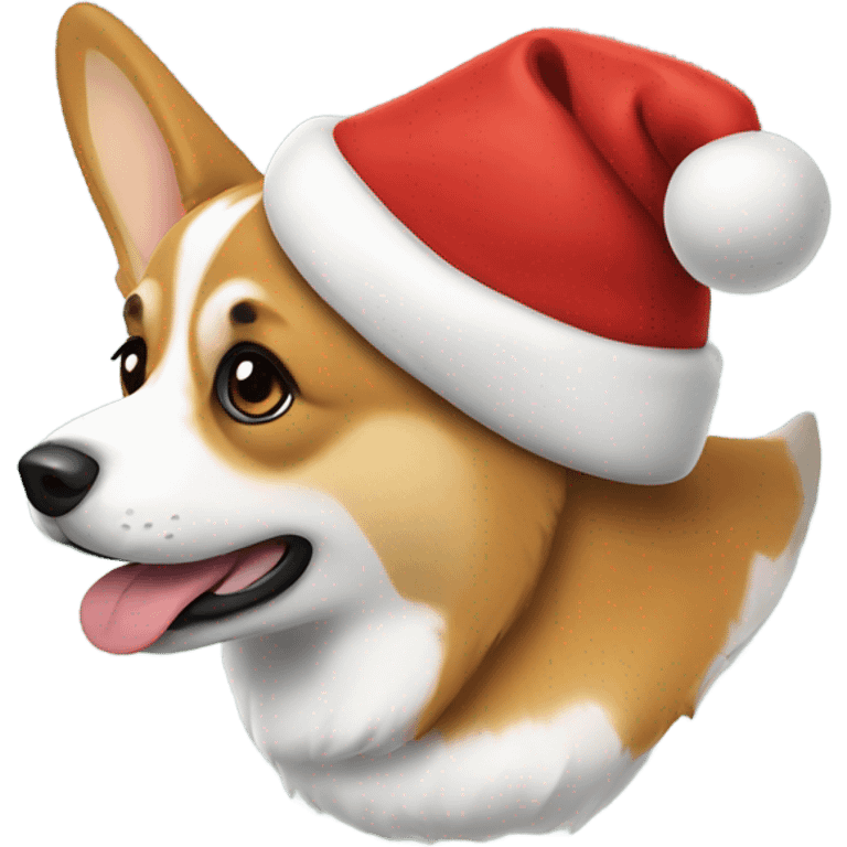 Corgi in a santa hat emoji