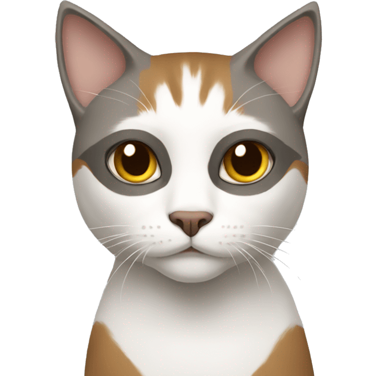 white, brown, gray cat superhero emoji