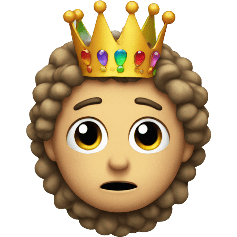 Sad emoji with rainbow crown  emoji