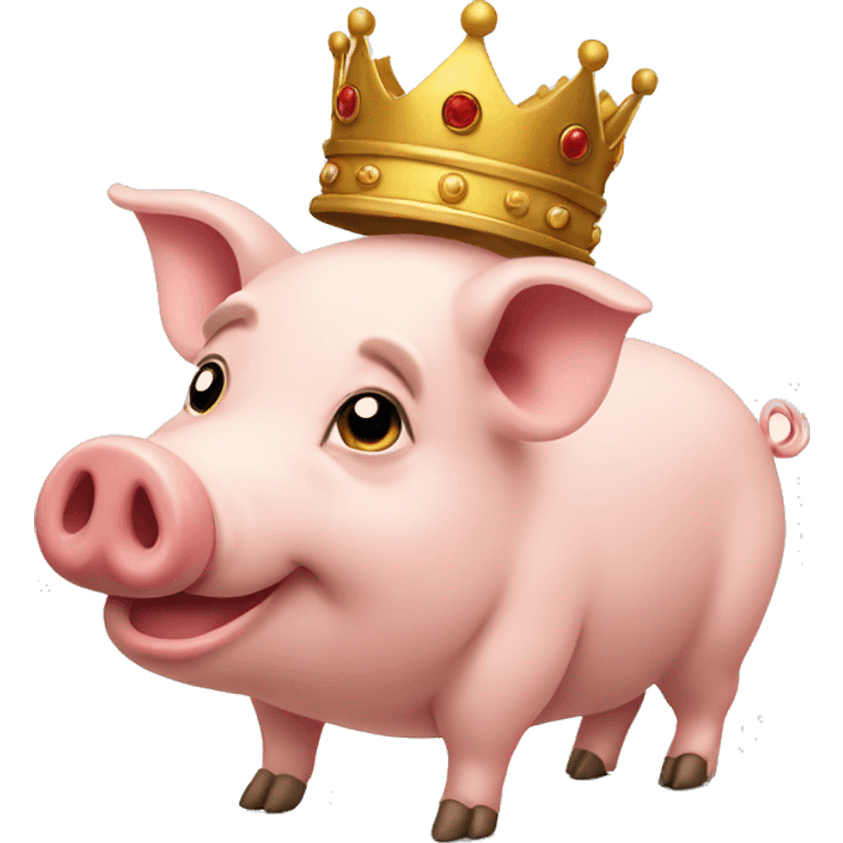 Pig with crown, mind blown emoji